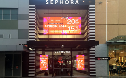 High-brightness semi-transparent LED Screens.